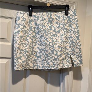 wild fable Daisy Print Mini Skirt in Light Blue and White